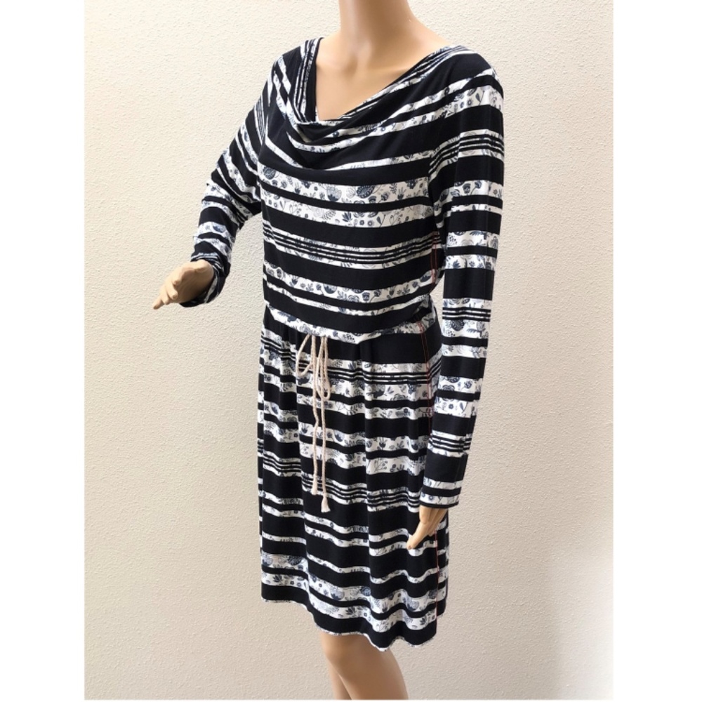 NWOT Hatley Black & White Striped Floral Dress S - Picture 2 of 8